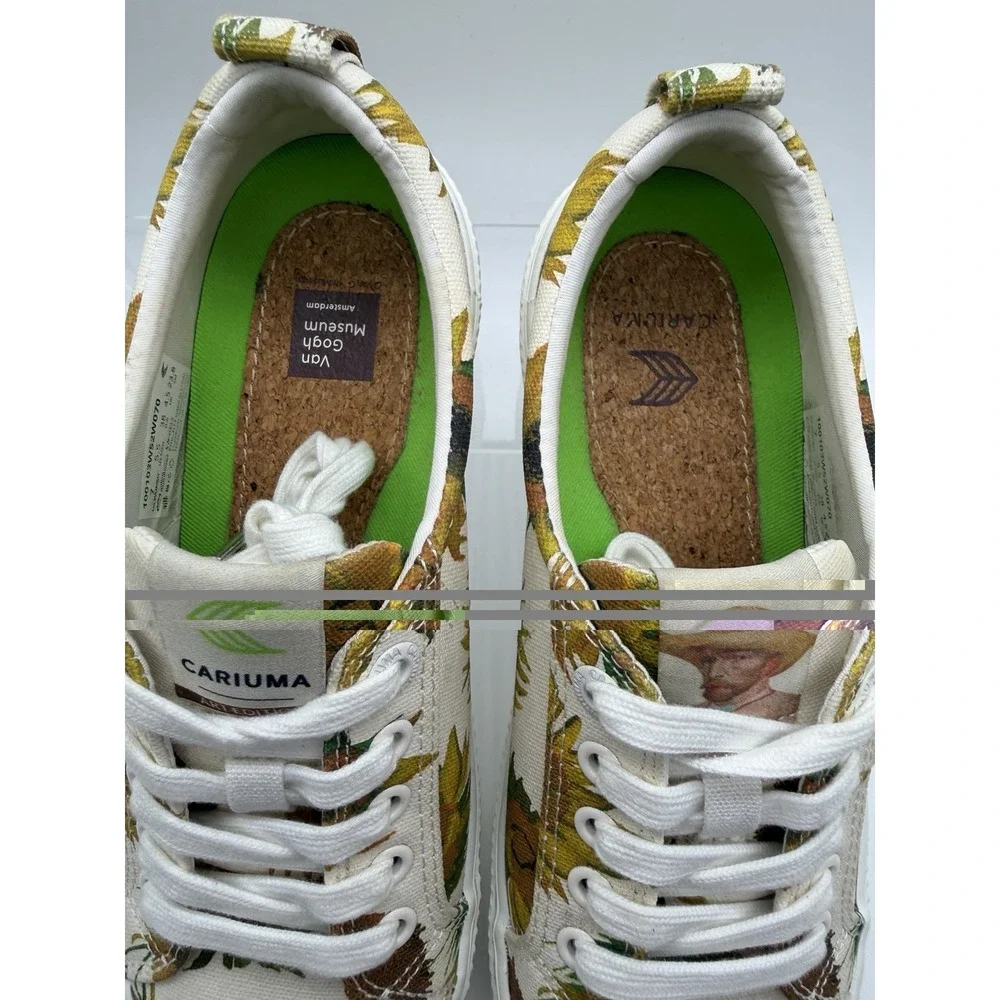 Cariuma OCA Low X Van Gogh Sunflower Organic Canvas Sneakers US Women's 7
